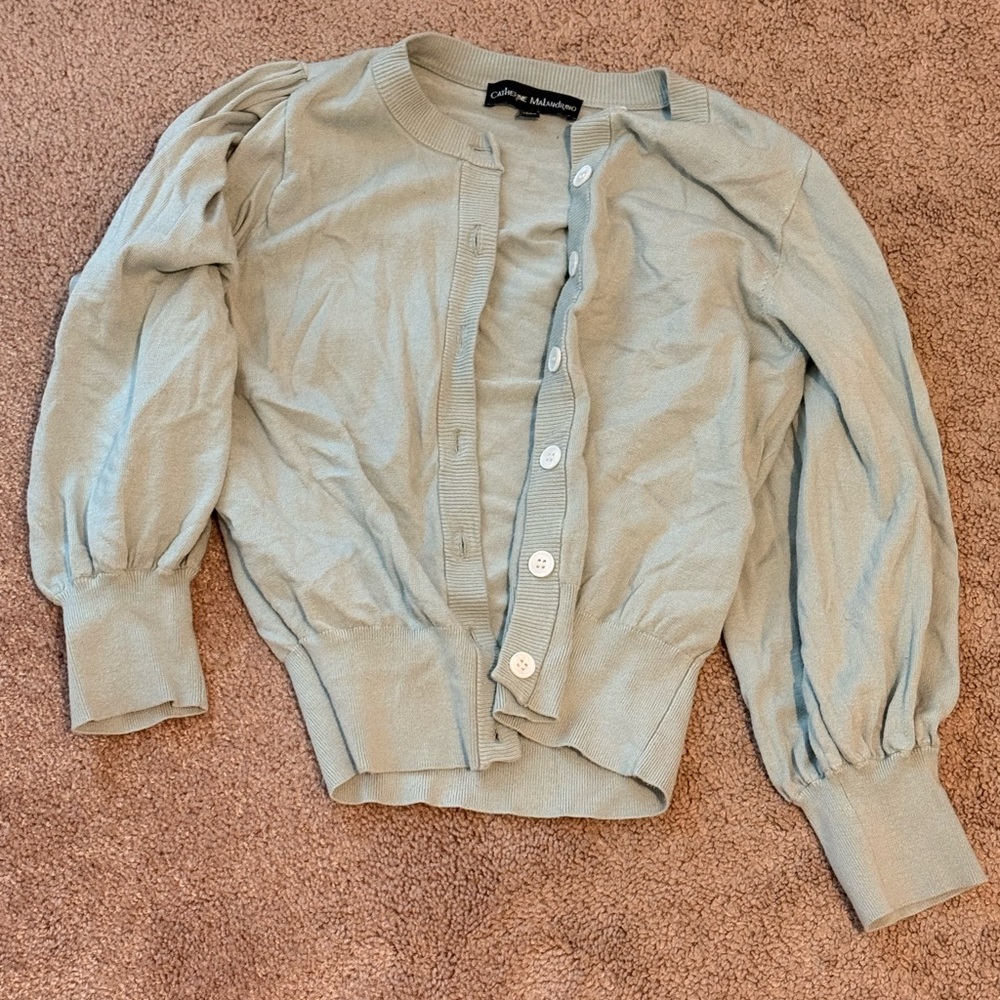 Light Sage Green Button-Up Cardigan